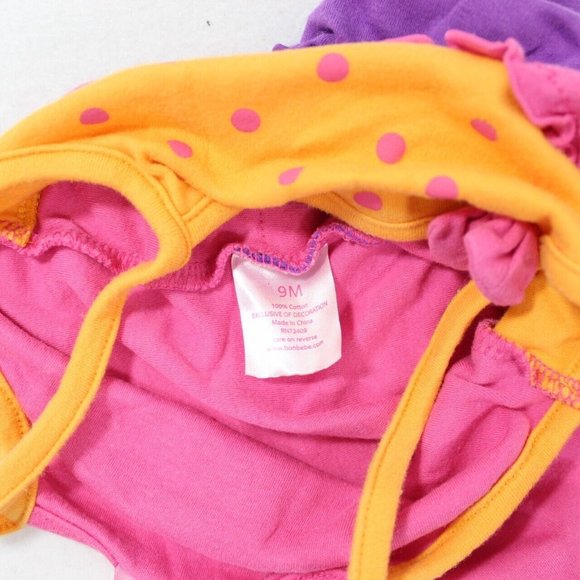 Isaac Mizrahi Baby Girl One Piece Summer Bodysuit Size 9 Months Pink Orange - Picture 5 of 6